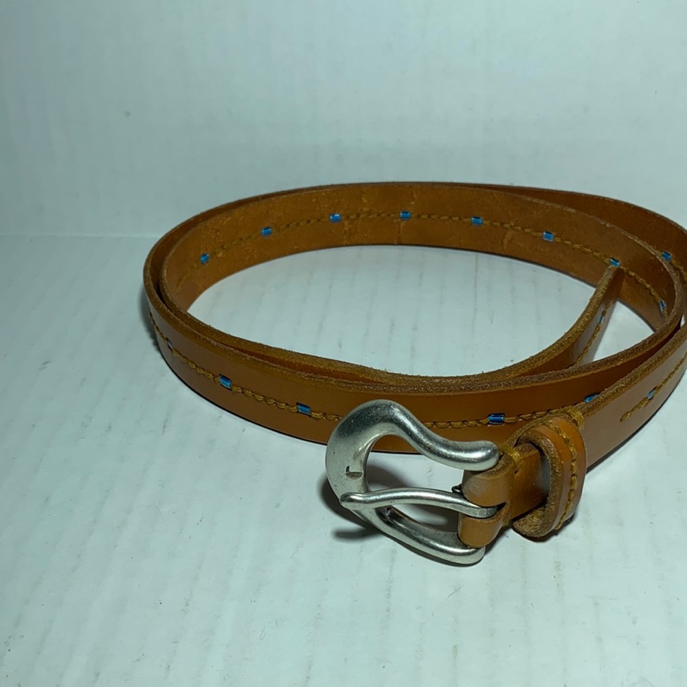Fossil Solid Brass/Leather Belt - image 1